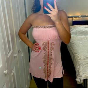 Vintage Baby Pink Strapless Top